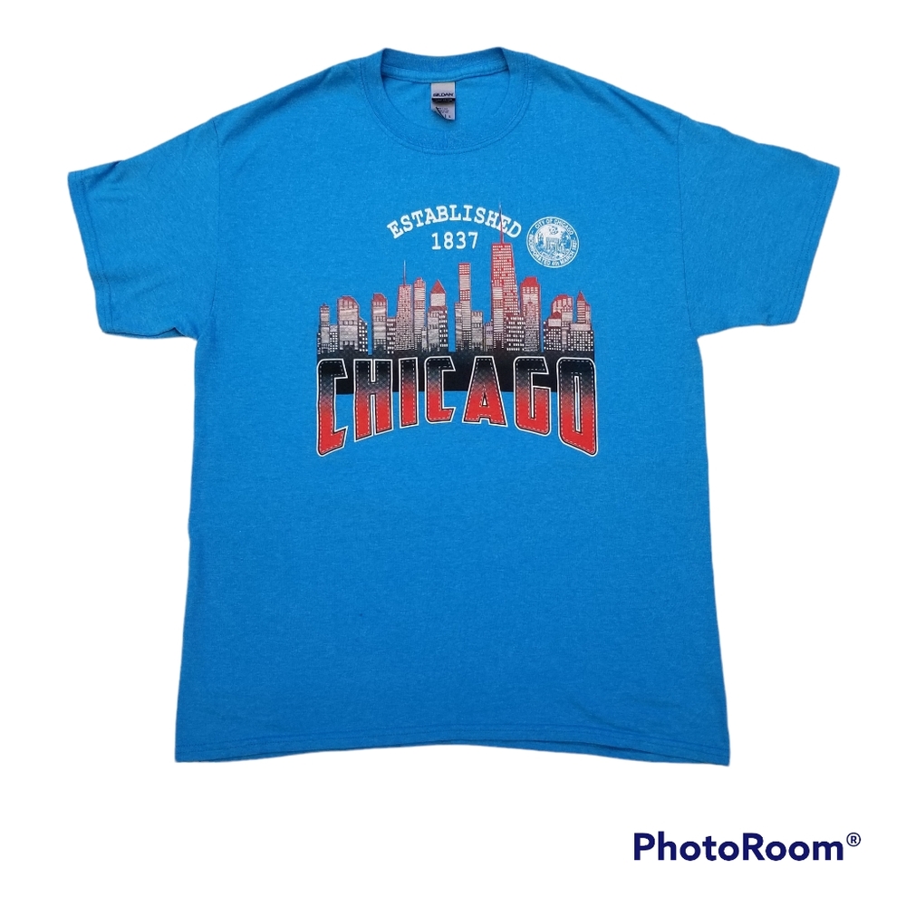 Men's Light Blue Chicago City Shirt Size Large NWOT